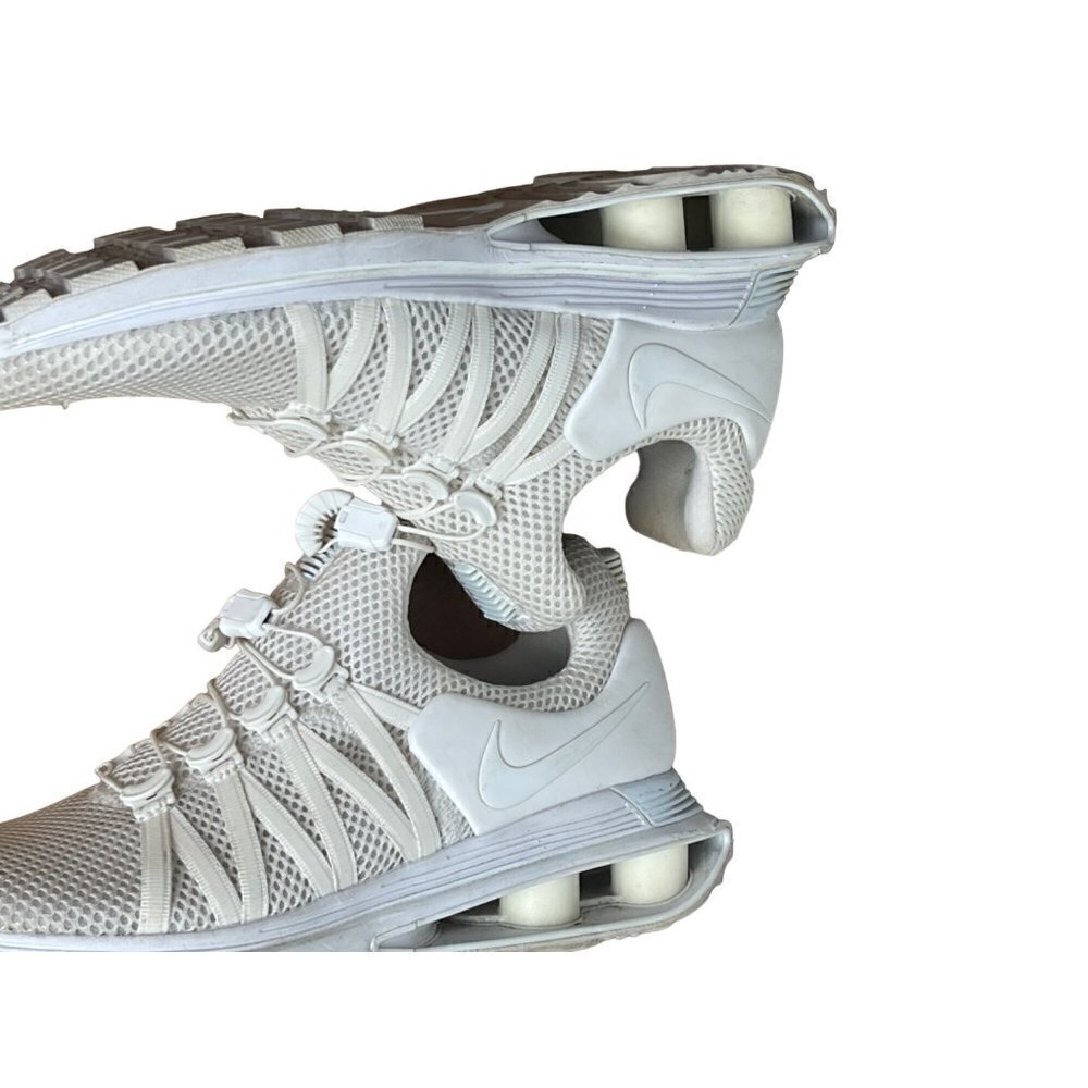 nike womens sneakers size 8.5 white shock absorbers beautiful condition througho